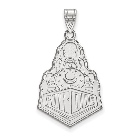14k White Gold Purdue XL Logo Pendant